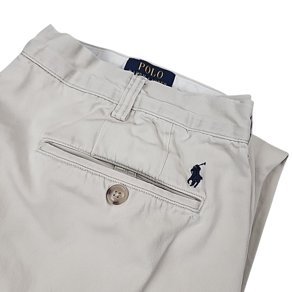 Polo Ralph Lauren Chino Pants Men's Sz 36X27 Classic Fit Flat Front Khaki Cotton